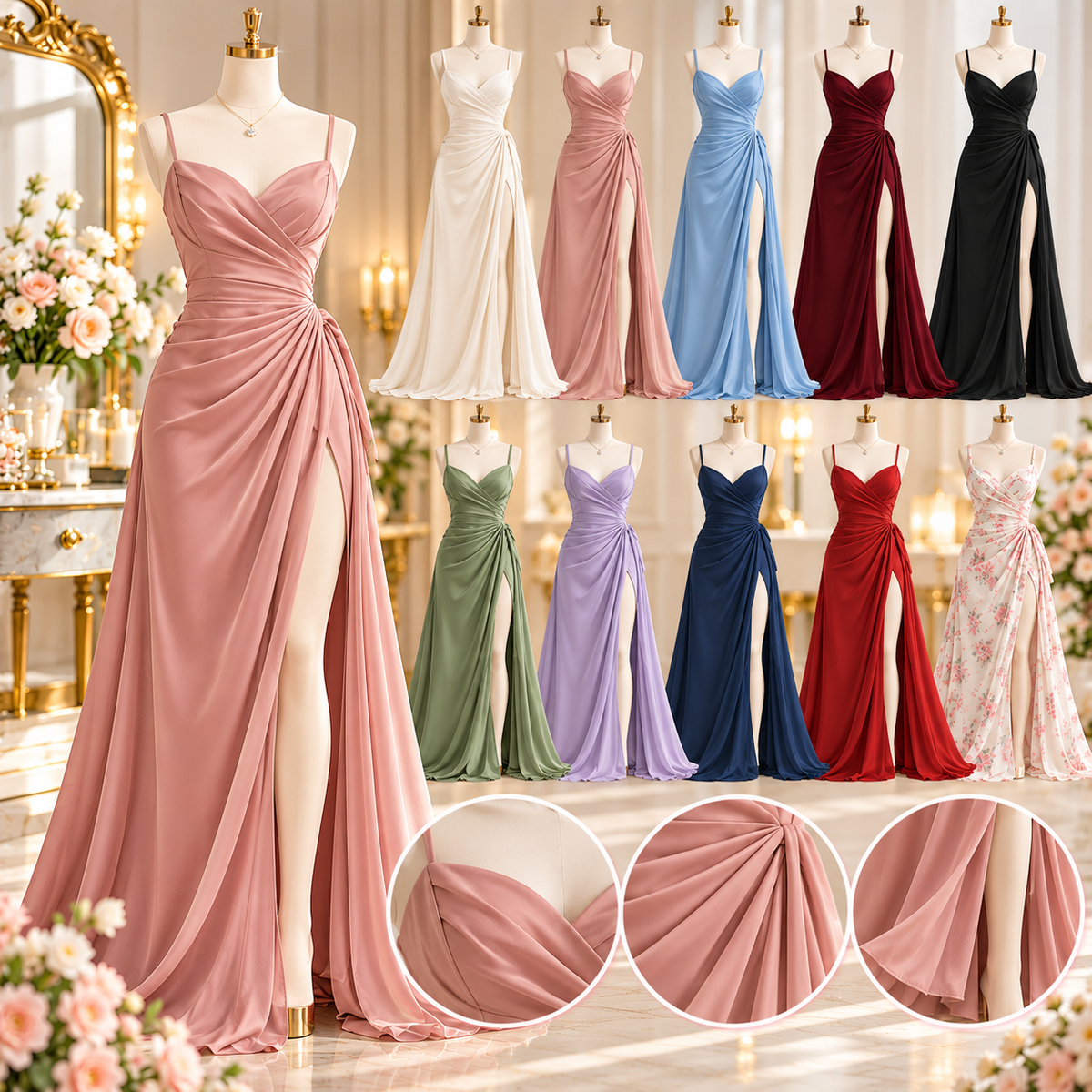 เดรสสลิตเปิดข้าง / ผ่าสูง (High-Slit Gown)