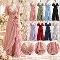 เดรสทรงป้ายหน้าคอวีลึก (Wrap & V-Neck Gown)